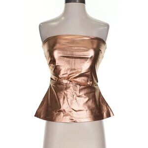 Zara Bronze Metallic Sleeveless Top
